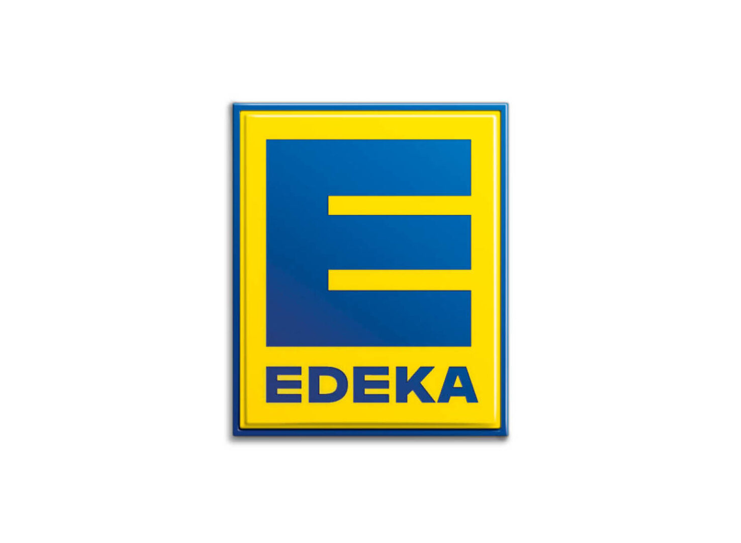 EDEKA Logo, auch zu sehen beim zukünftigen EDEKA-Markt Glashütte