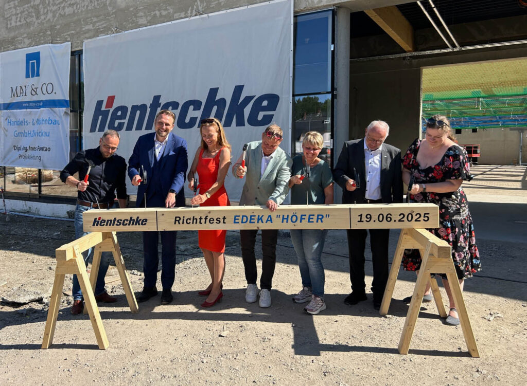 Richtfest beim EDEKA-Markt in Lengenfeld